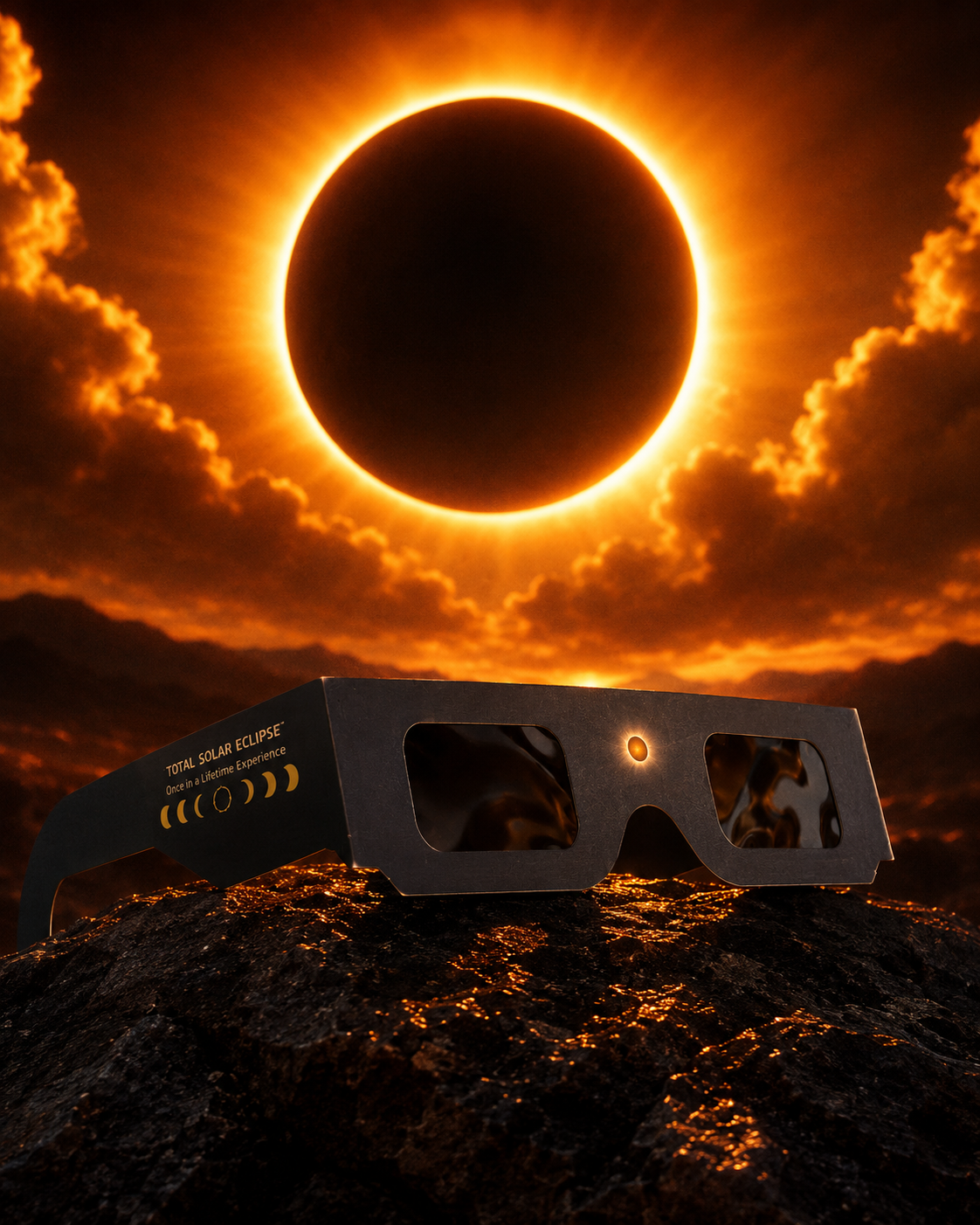 Advertencia peligro mirar eclipse sin protección